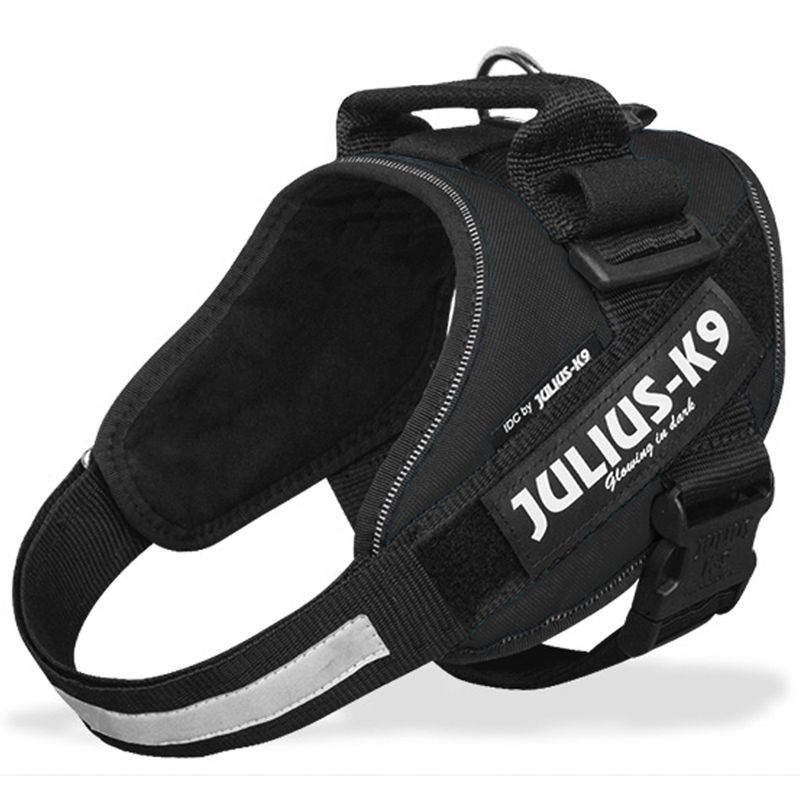 Sparset JULIUS-K9 IDC-Powergeschirr schwarz + Doppel-Führleine