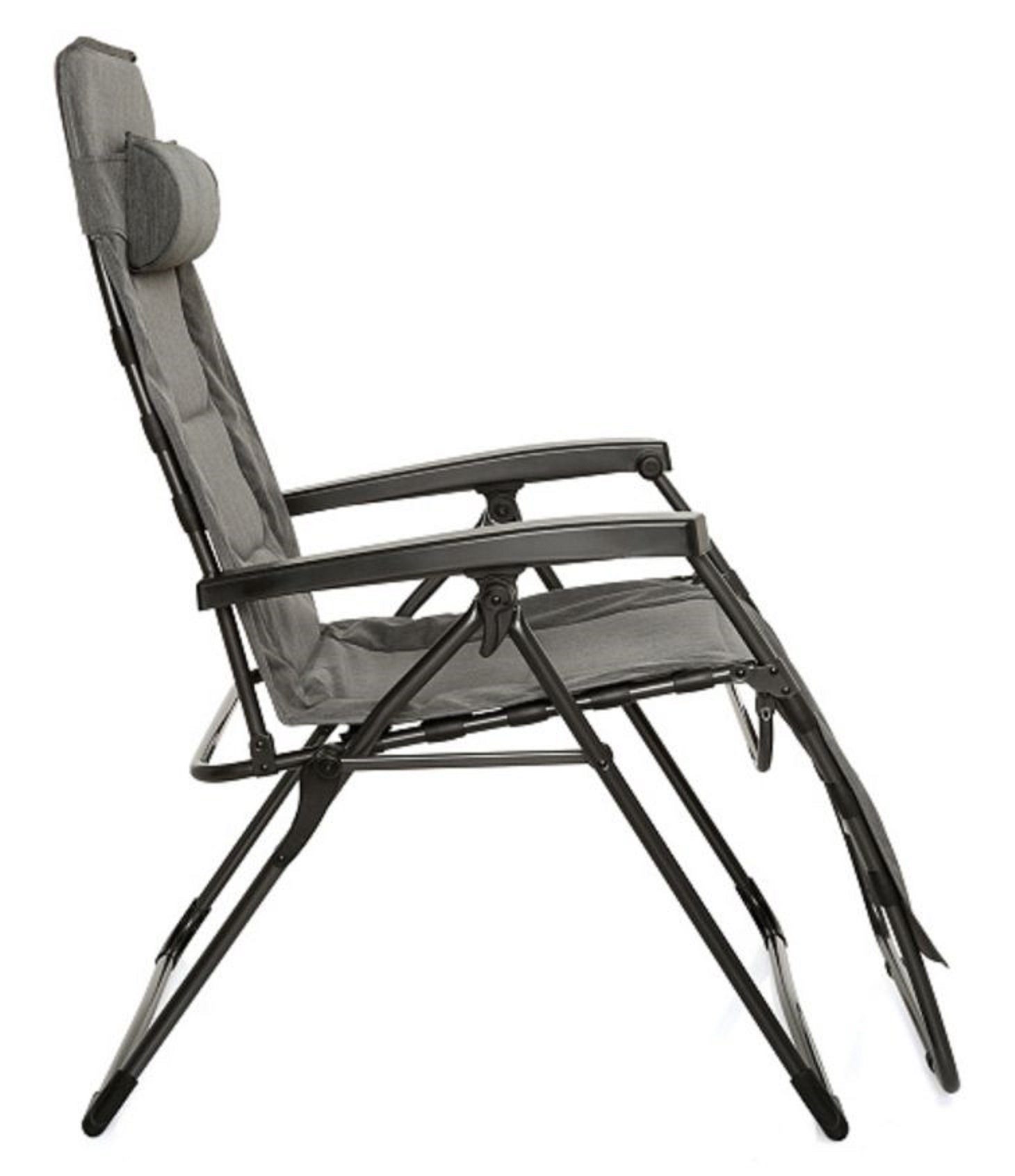 Westfield Gartenliege Relaxliege anthrazit Liegestuhl Sonnenliege XL Relaxsessel, Relaxsessel mit Kopfkissen, stufenlos verstellbar, klappbar, 140 kg Tragkraft, Camping