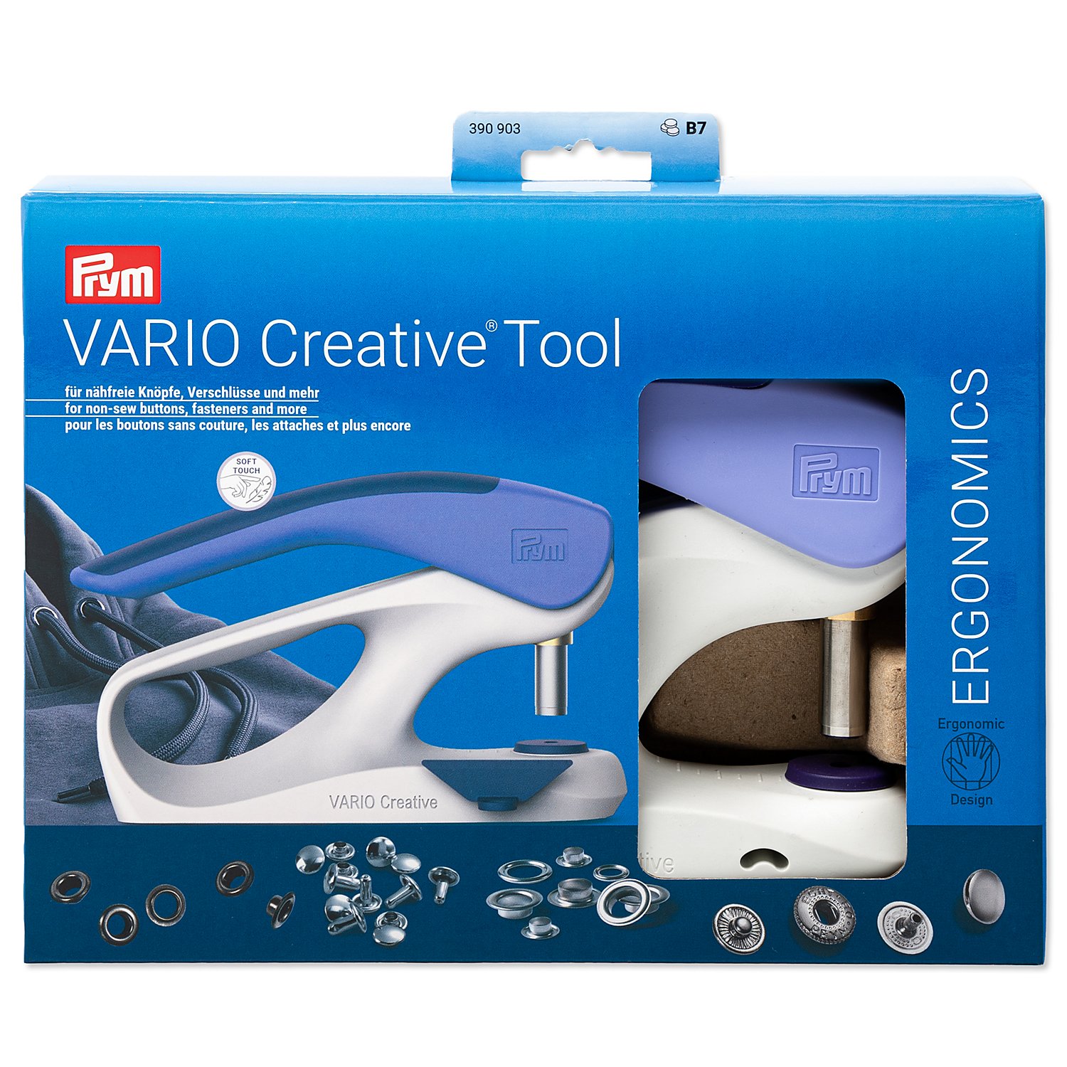 Prym Vario Creative Tool mit Loch-Werkzeug sowie Längs- und Quermaß