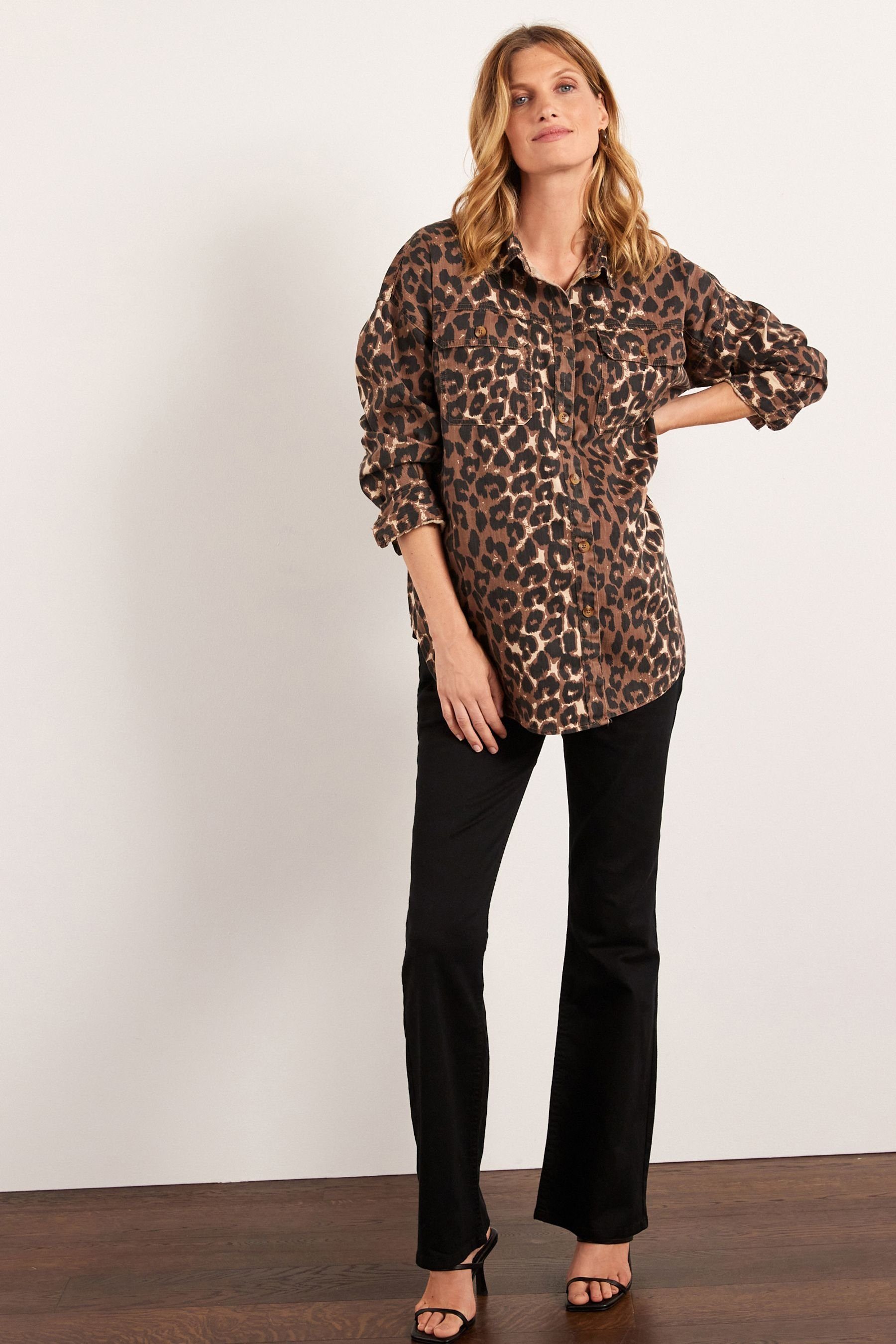 Next Umstandsbluse Umstands-/Stillhemd aus Denim in Oversize Fit (1-tlg)