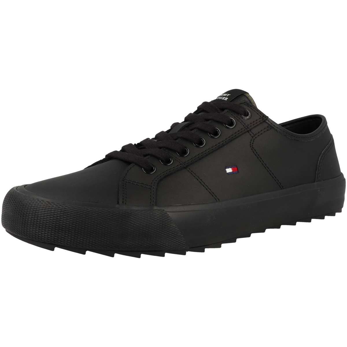 Tommy Hilfiger Core Vulcanized Cleated Leather Sneaker Low schwarz