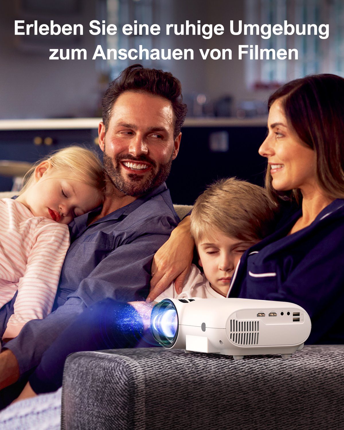 Ultimea P20 Bluetooth LCD-Beamer (10000 lm, 10000:1, 1920 x 1080 px, Tragbarer Bluetooth-Beamer,Intelligenter 1080P Full HD Filmprojektor)