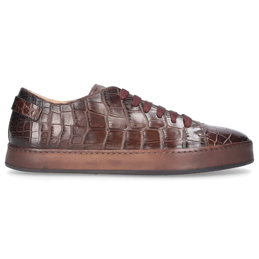 Santoni - Sneaker low 20756 Krokodilleder - braun