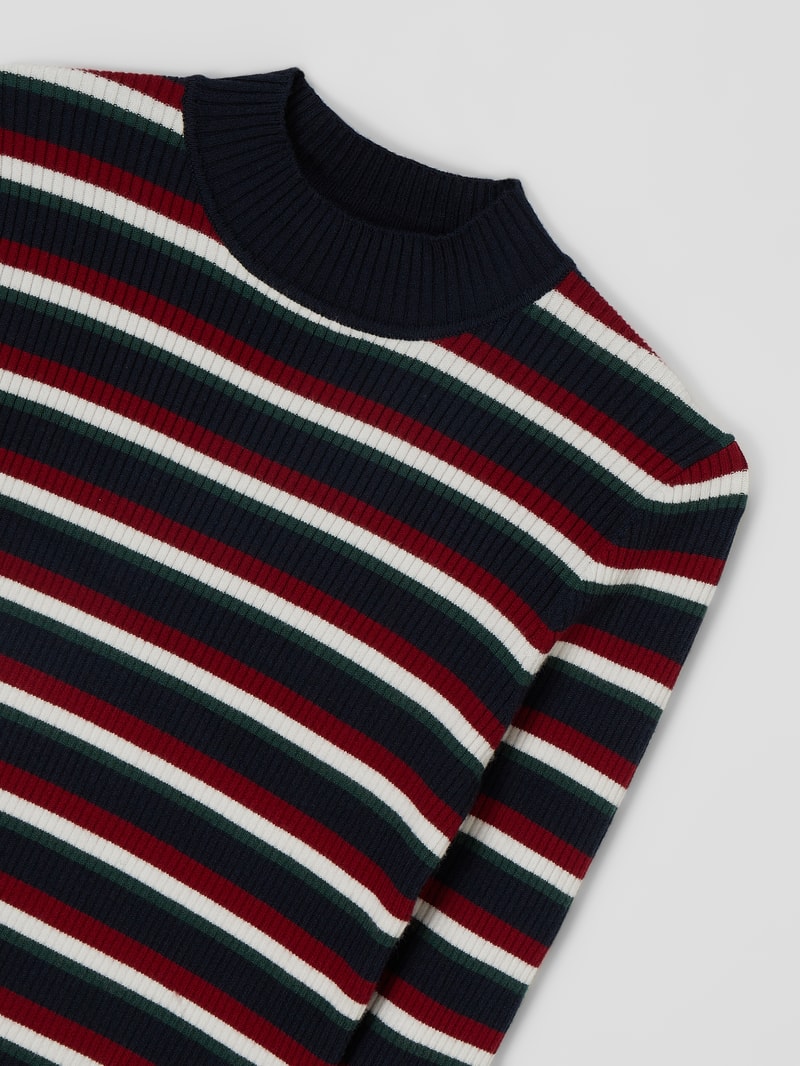 Pullover mit Streifenmuster Modell 'Xanthe' in marineblau
