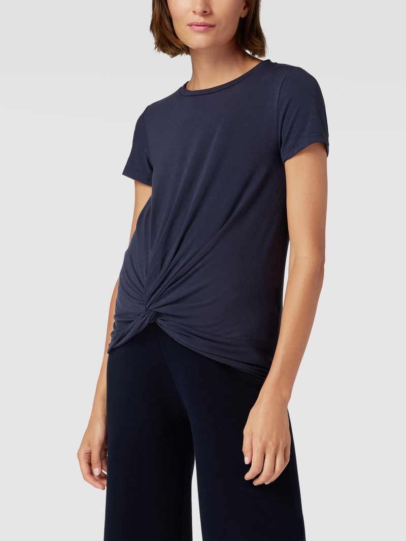 Umstands-T-Shirt mit Knotendetail in marineblau