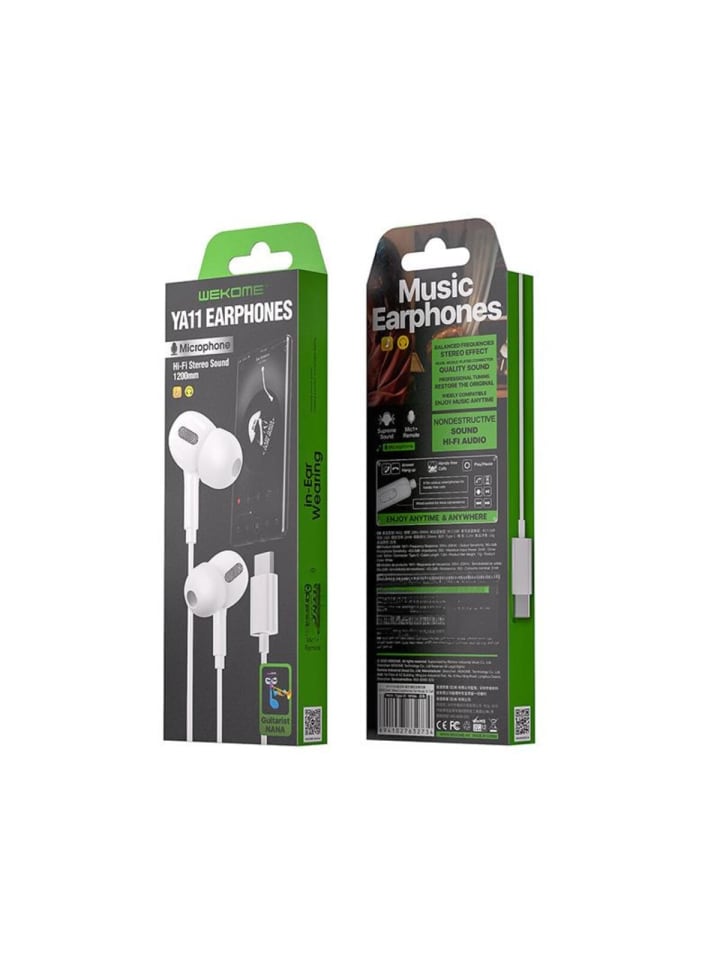COFI 1453 WEKOME YA11 - Kabelgebundene HiFi-Kopfhörer mit 3,5-mm-Klinke (Weiß) in Weiß günstig kaufen 100 cm