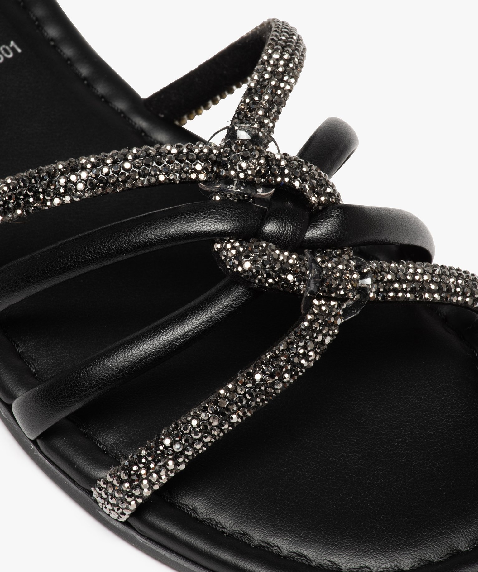 Mules femme avec brides à strass noir | GEMO
