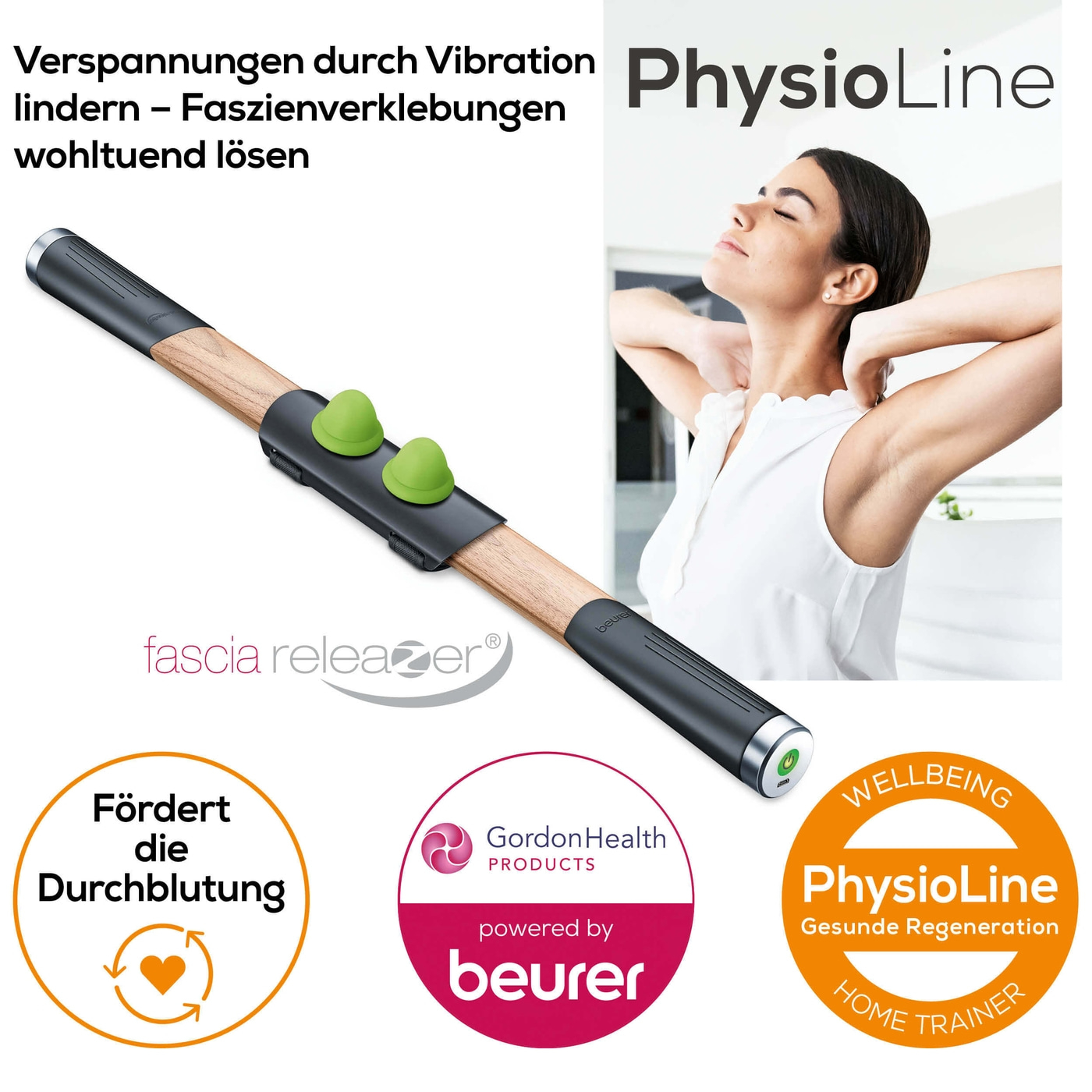 Beurer Faszien-Massagegerät fascia releaZer® und deep releaZer®-Das Faszien-Massagerät löst Faszienverklebungen & verjüngt das Muskel-Gewebe