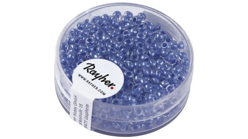rayher Rocailles Arktik gelüstert Royalblau 2,6 mm ø 17 g