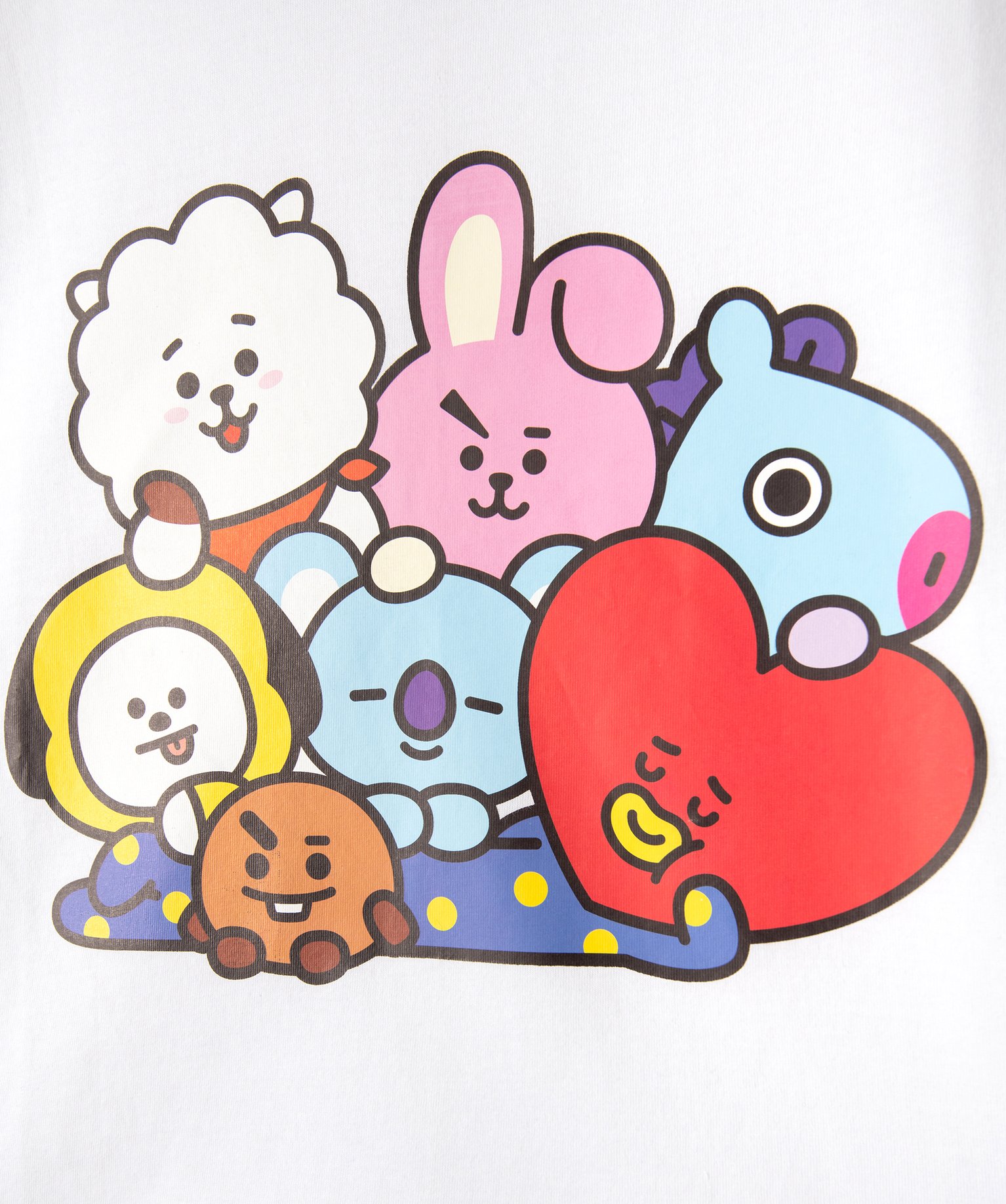 Tee-shirt fille coupe oversize avec motif - BT21 blanc | GEMO
