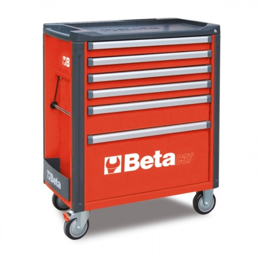 Beta 037000063 Werkzeugwagen, Rot, 6 Schubladen – 803 x 1004 x 482 mm