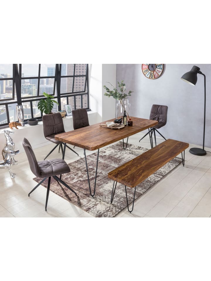 KADIMA DESIGN Esstisch BAGLI Massivholz 200 x 80 x 76 cm Esszimmer-Tisch in Massivholz günstig kaufen