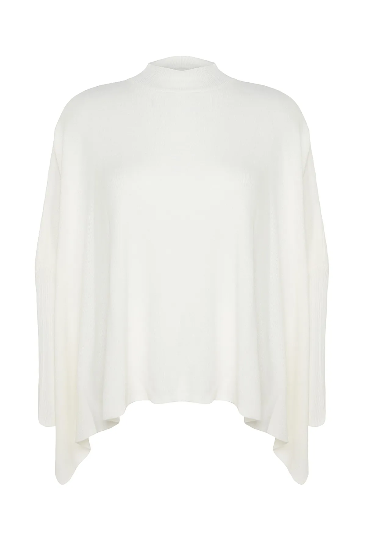 Trendyol Curve  Ecrufarbener, geschlitzter, detaillierter Strickpullover
