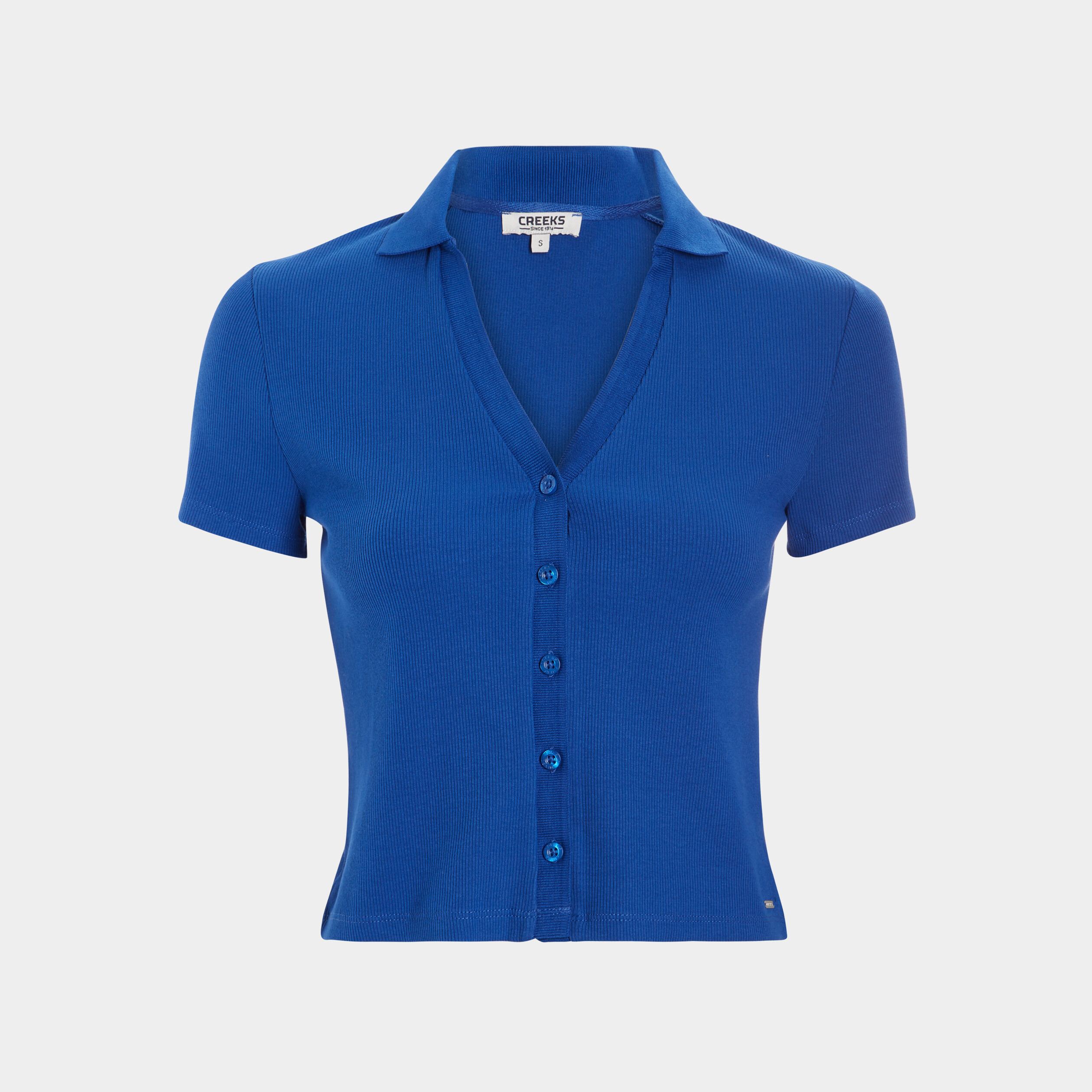 T-shirt col polo avec boutons bleu violet femme | La Halle