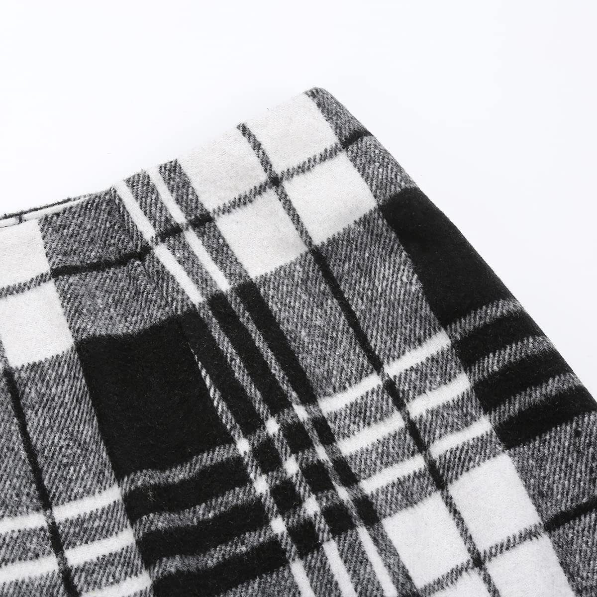 B.X Karorock Karierter Rock für Damen mit hoher Taille, figurbetonter Bleistift Minirock Damen Herbst Winter Karorock Lang
