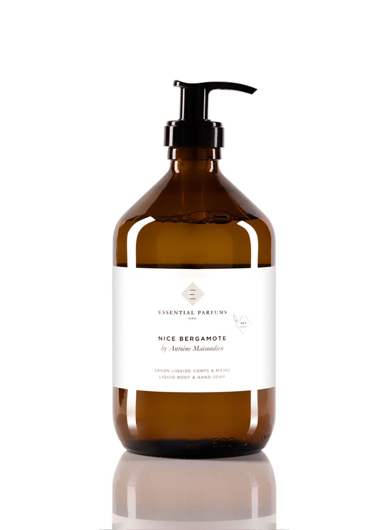 Gel de duș și săpun de mâini Essential Parfums Nice cu bergamotă, pentru spălarea corpului și a mâinilor.