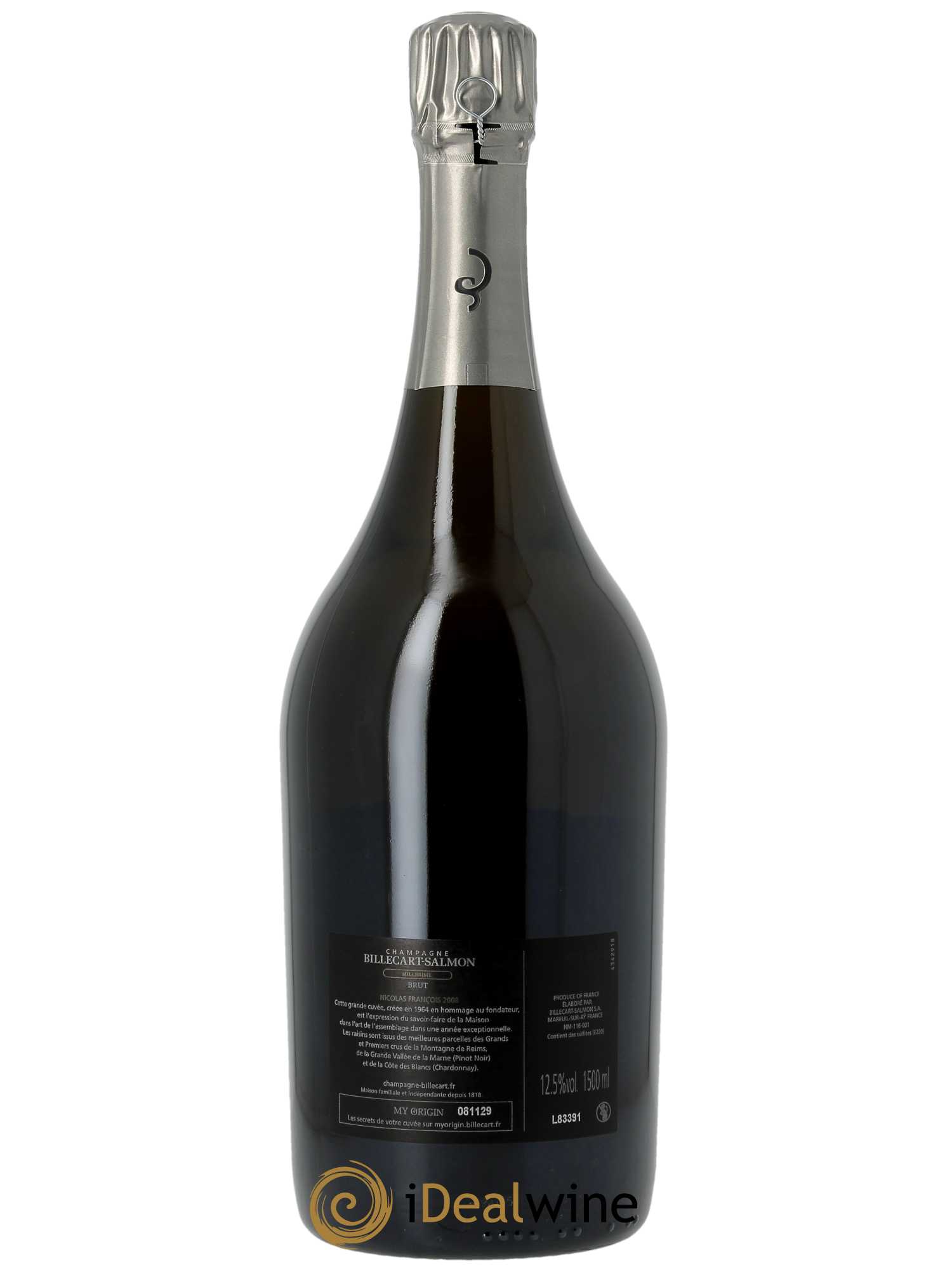 Brut Nicolas François Billecart Billecart-Salmon  2008 - Lot de 1 Magnum