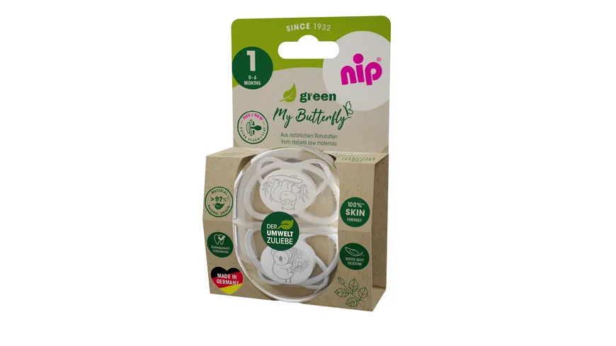 nip® Schnuller My Butterfly Green Silikon Größe 1 (0-6 Monate)