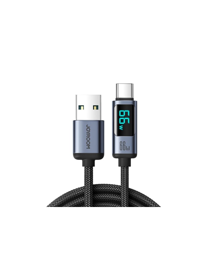 COFI 1453 Schnellladekabel USB C - USB A Kabel 66W 1,2m mit LED-Anzeige in Schwarz günstig kaufen onesize