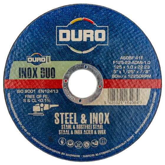 Duro F125-22.2-ADMI-1.0 125 mm x 1,0 x 22,2 mm Blech - 10 Stück