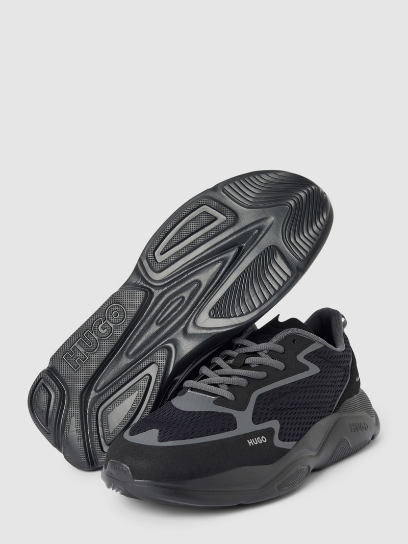 Sneaker mit Label-Details Modell 'Leon' in schwarz