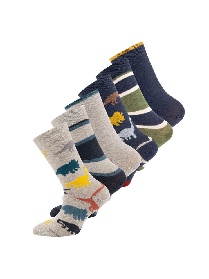 ewers 6er-Set Socken 6er Pack Ringel/Dino in tinte-sweater grau günstig kaufen
