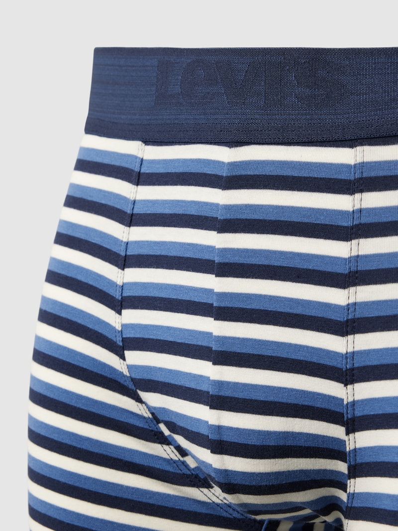 Boxershorts mit elastischem Label-Bund im 3er-Pack in blau