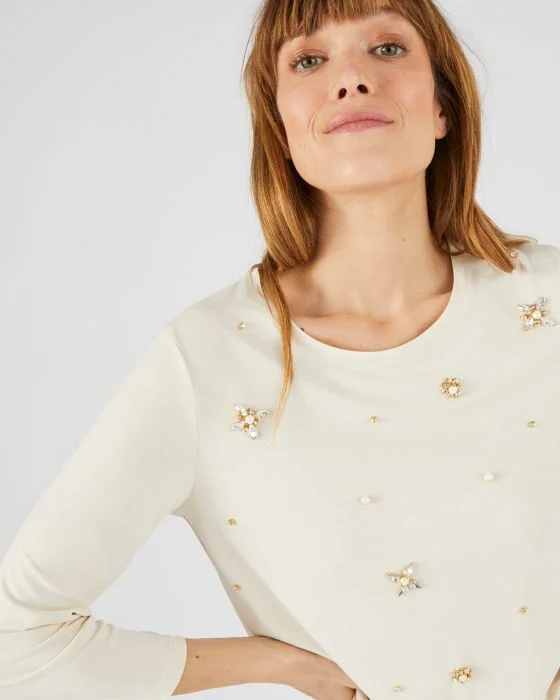 Tee-shirt effet bijoux