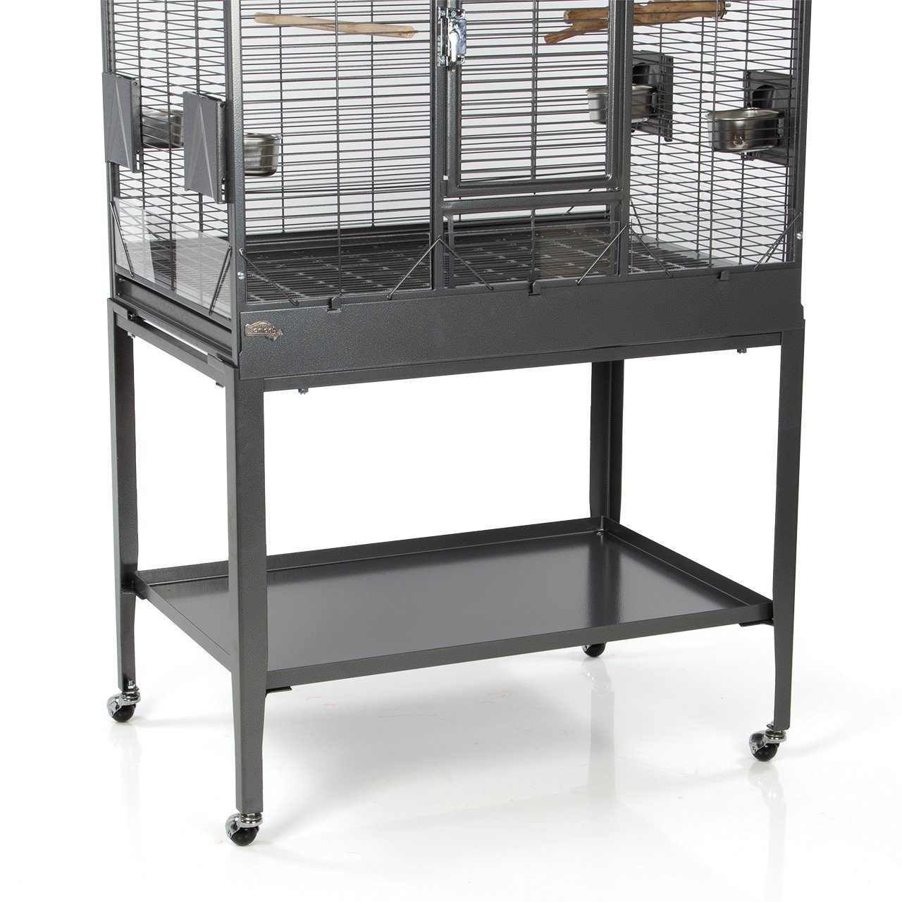 Montana Cages Vogelkäfig Madeira II - Antik, Sittichkäfig, Käfig, Voliere für Sittiche waagerechte Verdrahtung & Anflugklappe