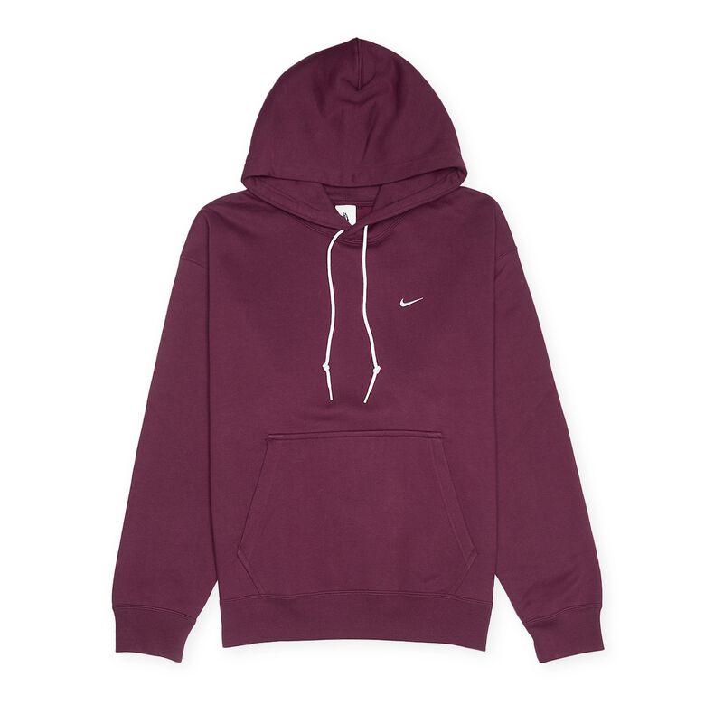 NIKE Solo Swoosh Fleece Hoodie night maroon/white