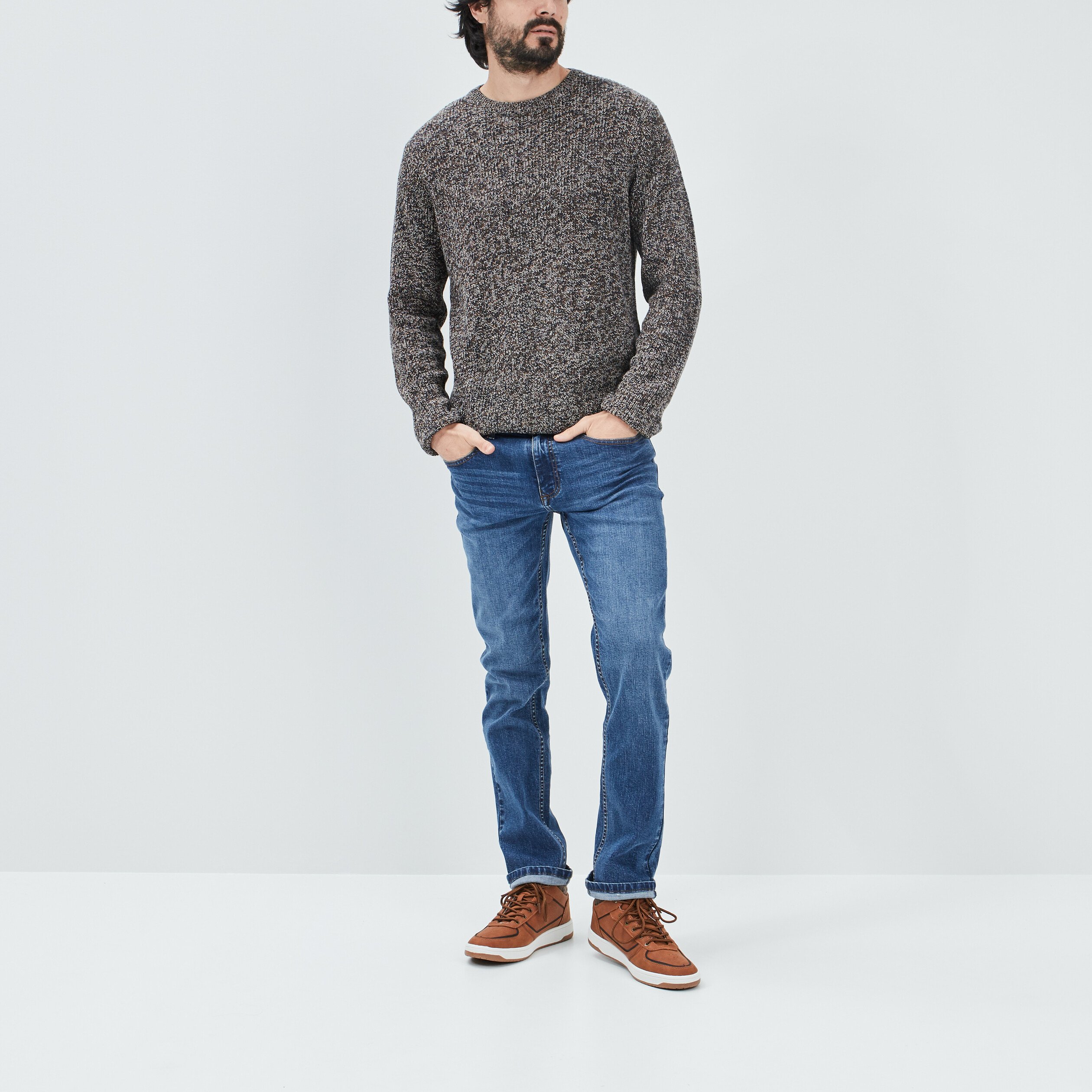 Jeans slim taille standard denim double stone homme | La Halle