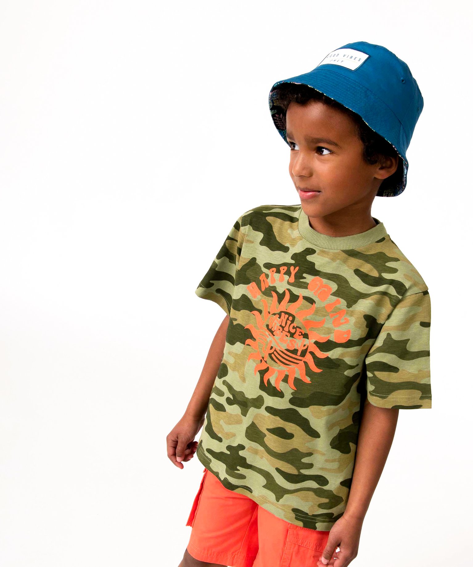 Tee-shirt Garçon à manches courtes à motif camouflage imprime | GEMO