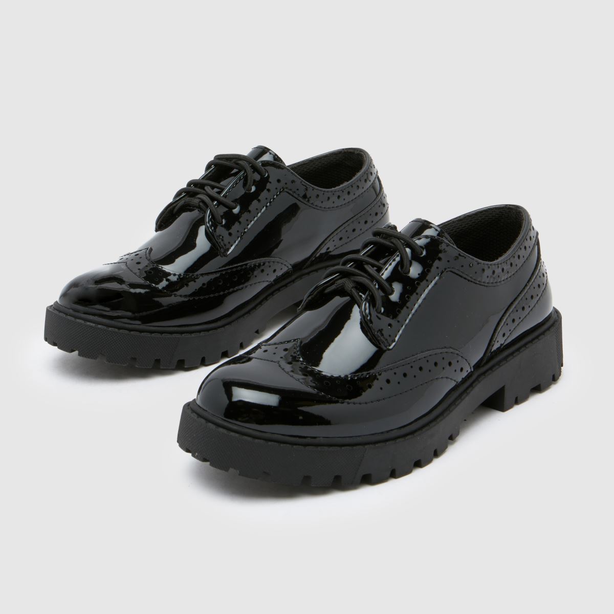 Schuh fekete Londyn csipkés lányka junior cipők