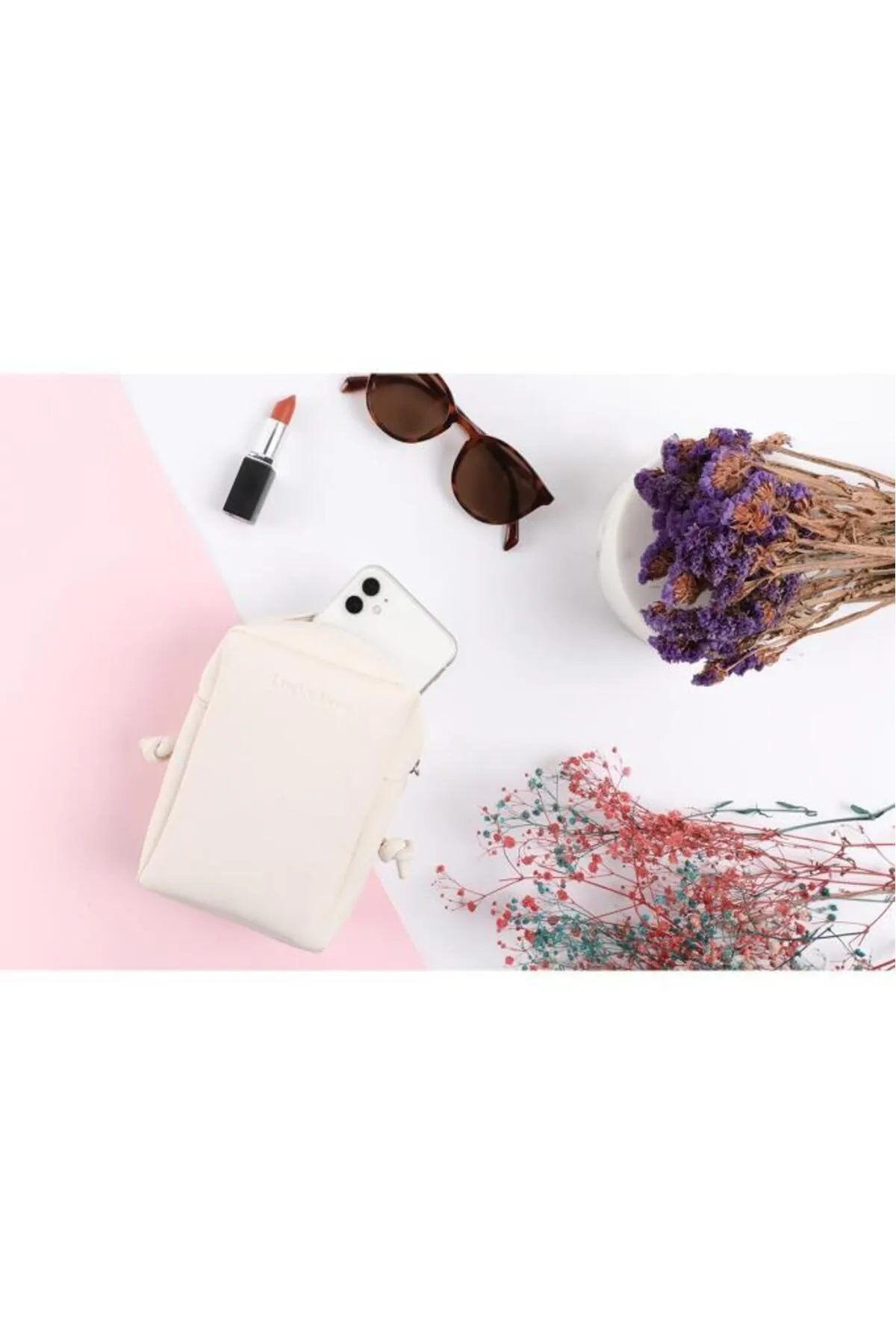 Lucky Bees  Umhängetasche für Damen mit Telefonhalter und Reißverschluss