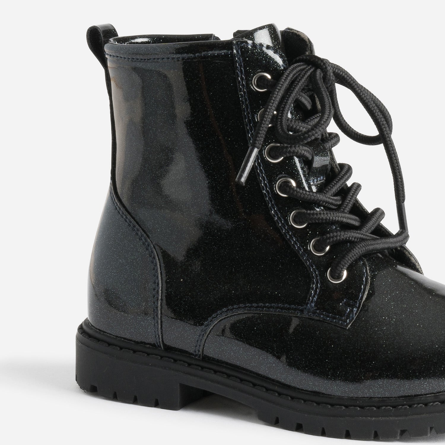 Boots BUGGY noir pailleté à lacet