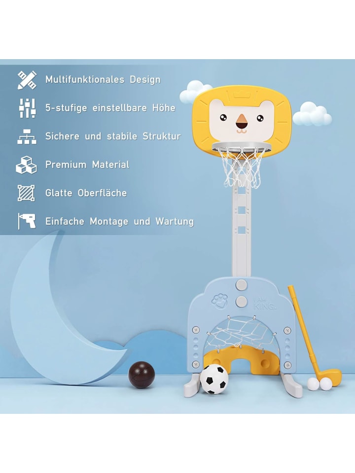 COSTWAY 3 in 1 Kinder Basketballständer in Gelb günstig kaufen onesize