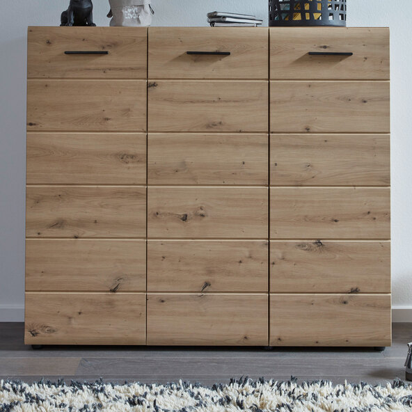Schuhschrank, 3-türig, eiche