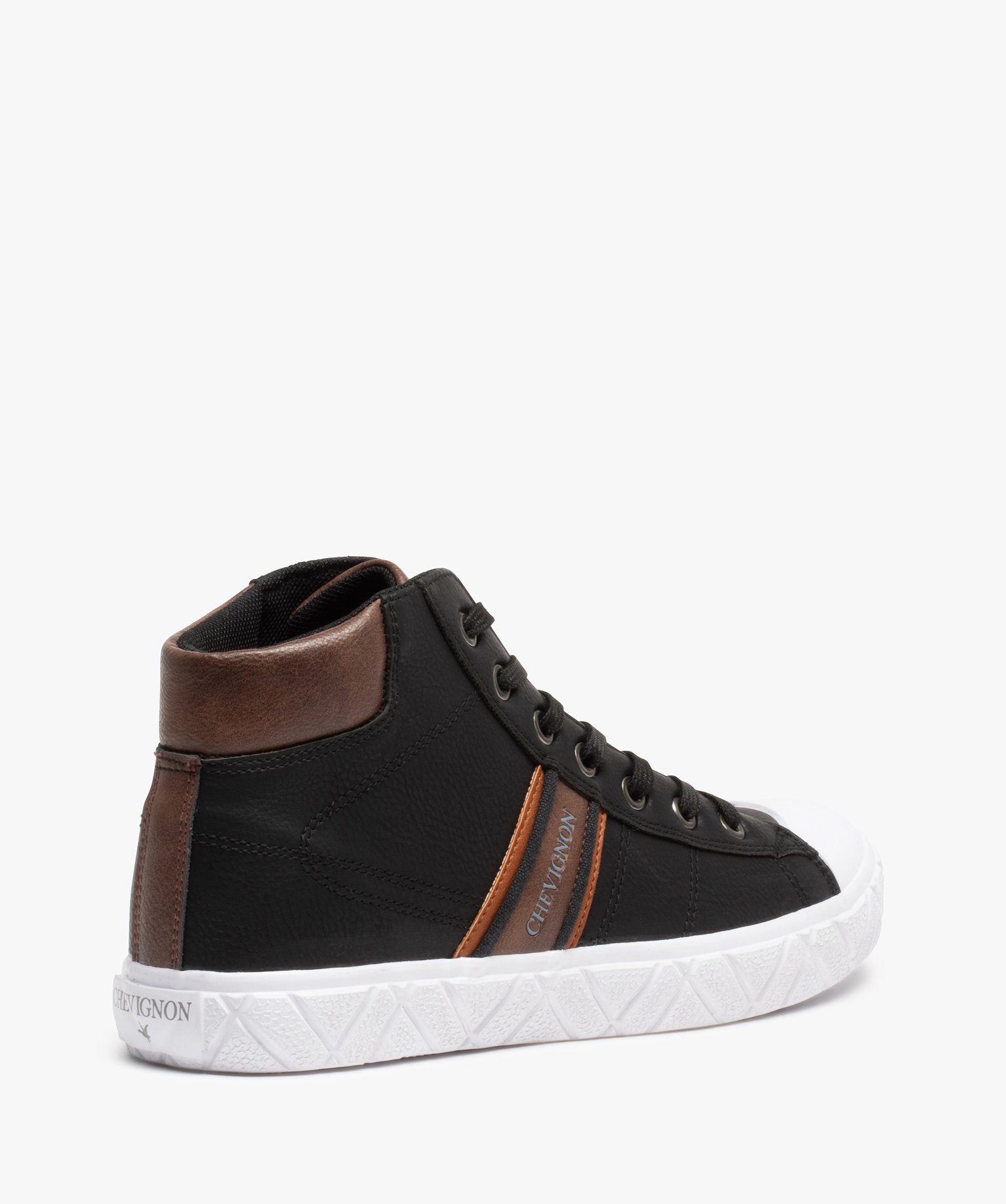 Baskets homme semi-montantes unies à lacets - Chevignon noir | GEMO
