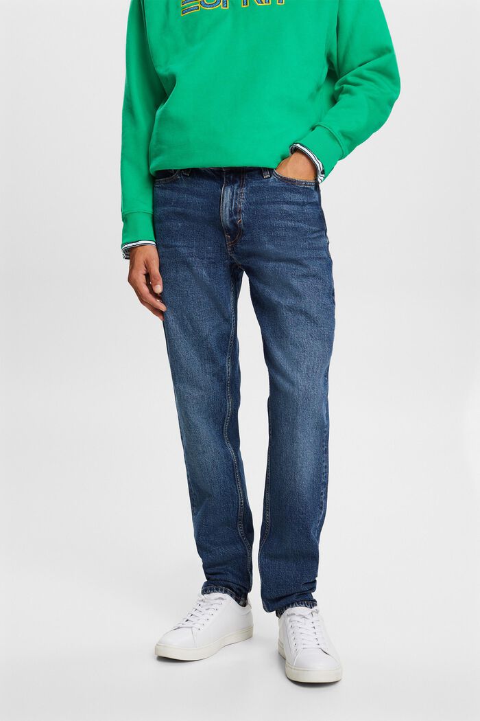 Gerade, konische Jeans mit mittelhohem Bund