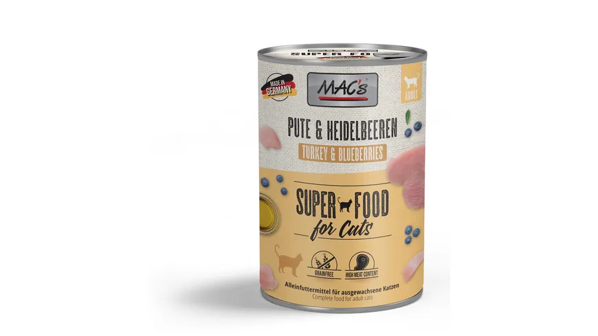 MAC's CAT Katzennassfutter Pute & Heidelbeeren 400 g