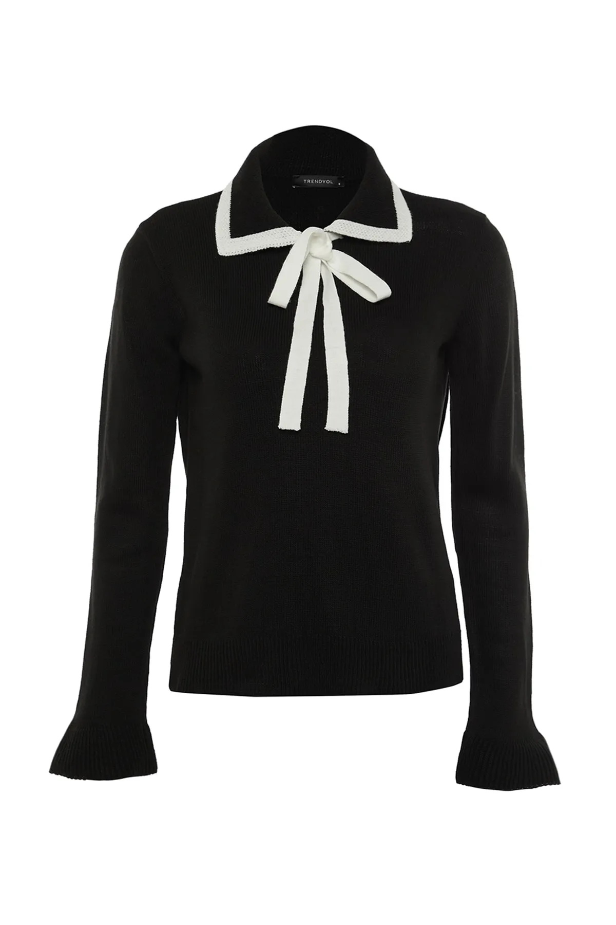 Trendyol Collection  Schwarzer Strickpullover mit Farbblockdesign TWOAW23KZ0039