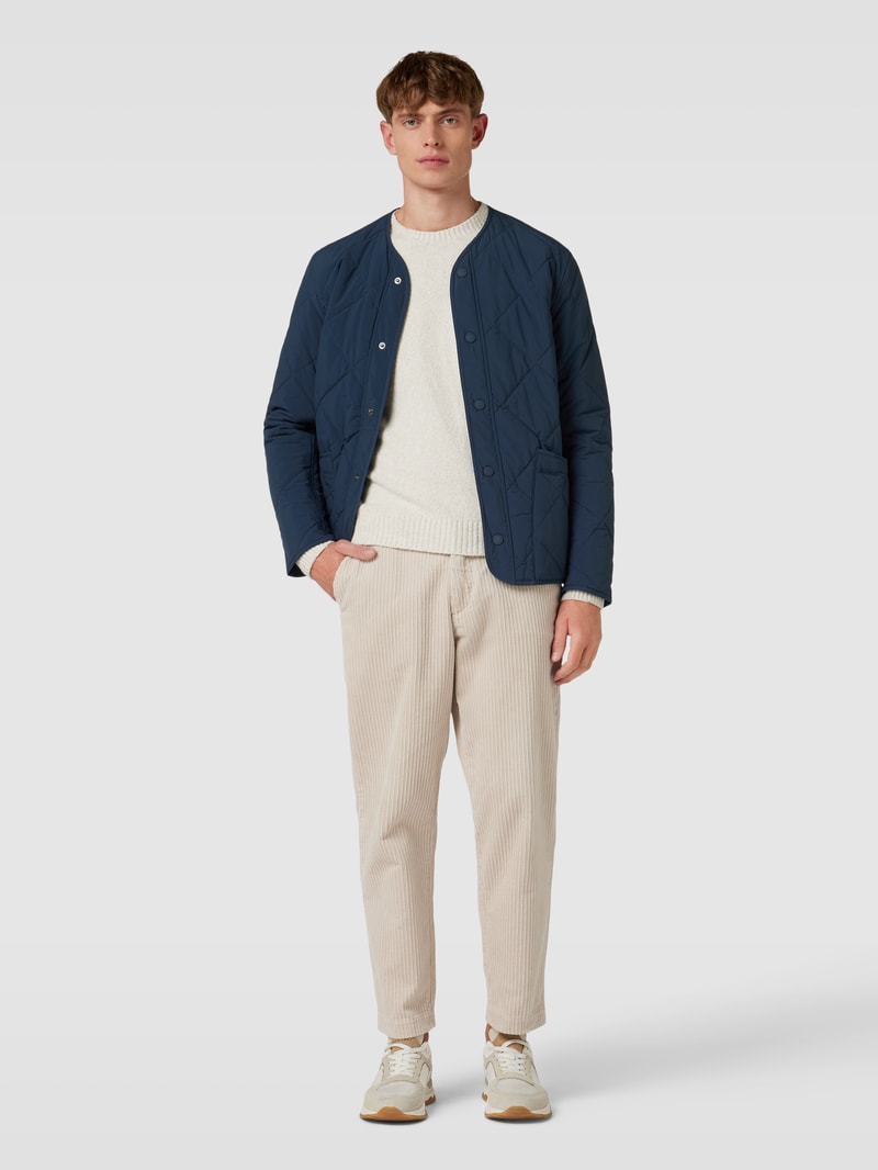 Steppjacke mit Knopfleiste Modell 'LIDDESDALE' in marineblau