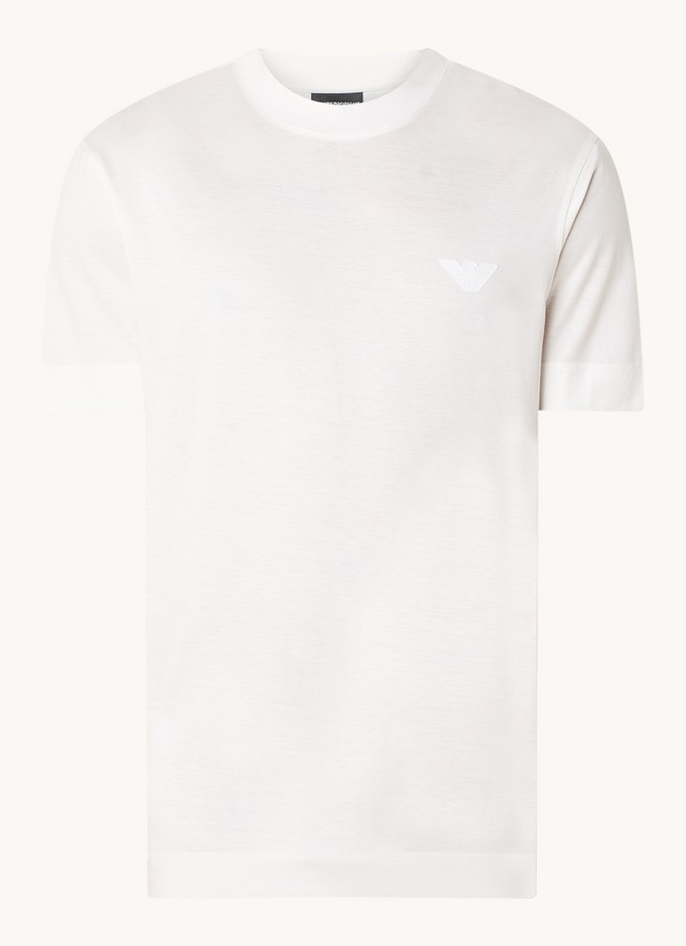 Tricou Emporio Armani din amestec de lyocell cu logo