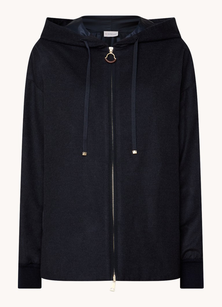 Moncler Camicia hienoneuleinen neuletakki kashmirsekoitteesta, jossa huppu