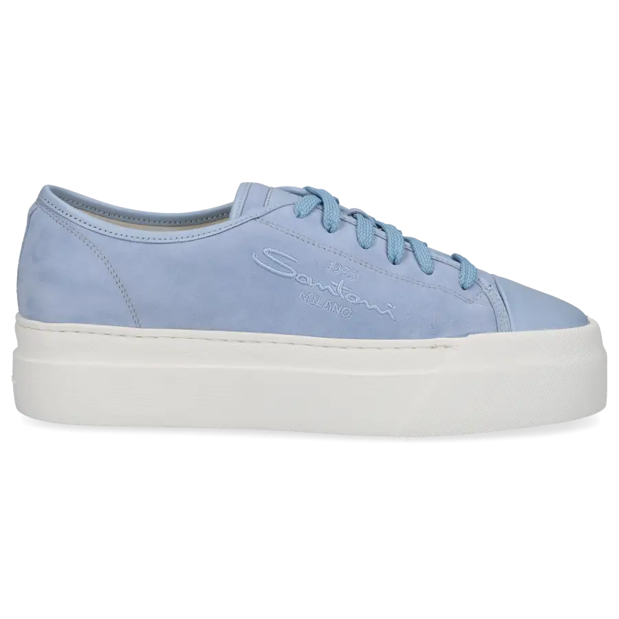 Santoni - Sneaker low Plateau 61229 Nubukleder - blau