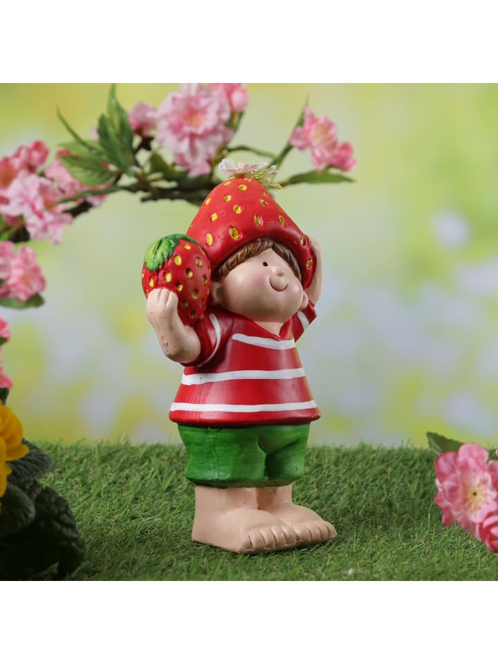 MARELIDA Dekofigur Erdbeerjunge Fritz Gartendeko H: 18,5cm in rot günstig kaufen onesize