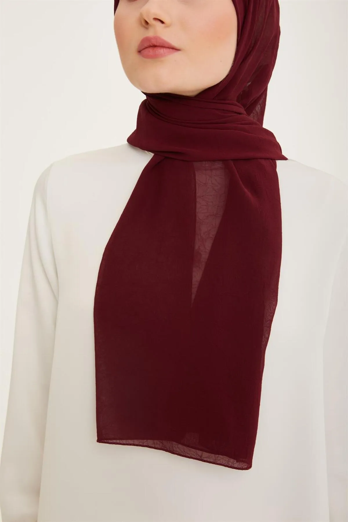 Armine  Trend Crinkle-Chiffon-Schal – Atskrn-31 – Weinrot