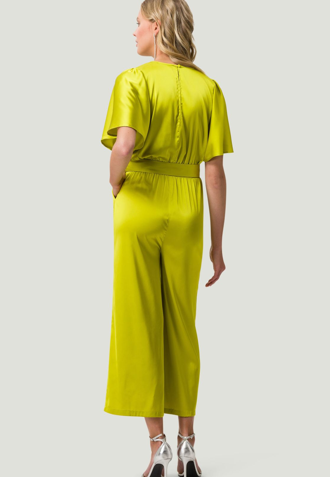 Jumpsuit Satin mit Stoffgürtel