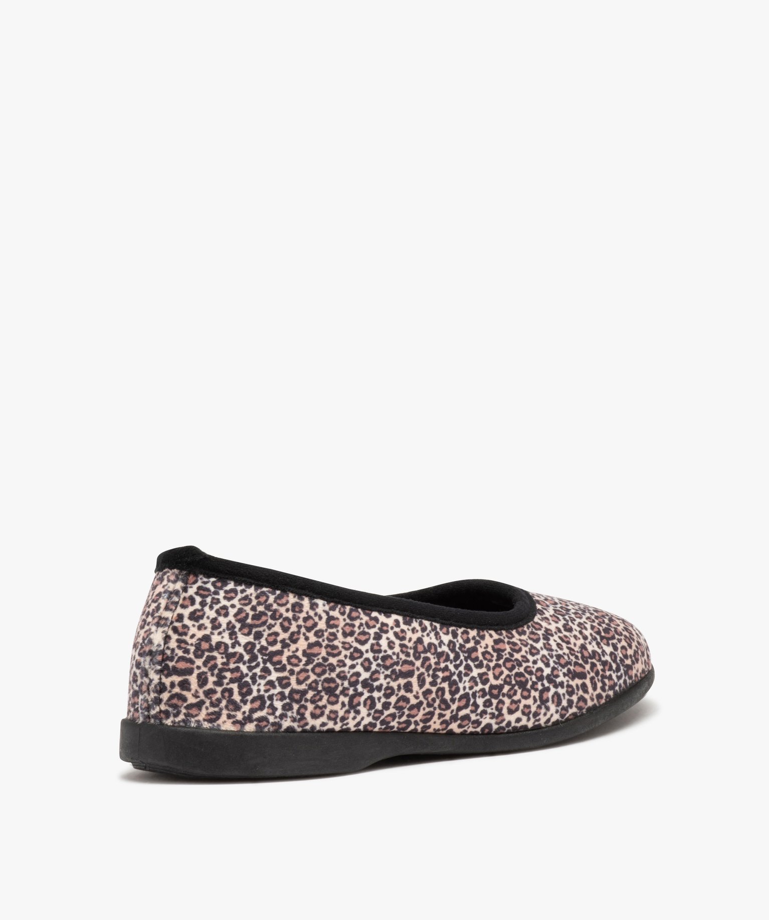 Chaussons femme ballerines en velours léopard imprime | GEMO