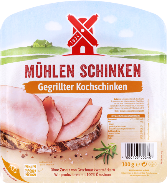 Rügenwalder Mühle Mühlen Schinken gegrillter Kochschinken